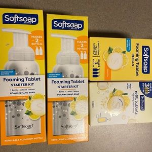 Two Lemon Softsoap Starters (2 tablets ea) and Two Refill Boxes (3 tablets ea)
